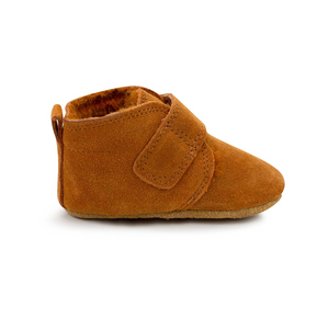 Zutano Fur-Lined Leather Baby Shoe ~ Pecan