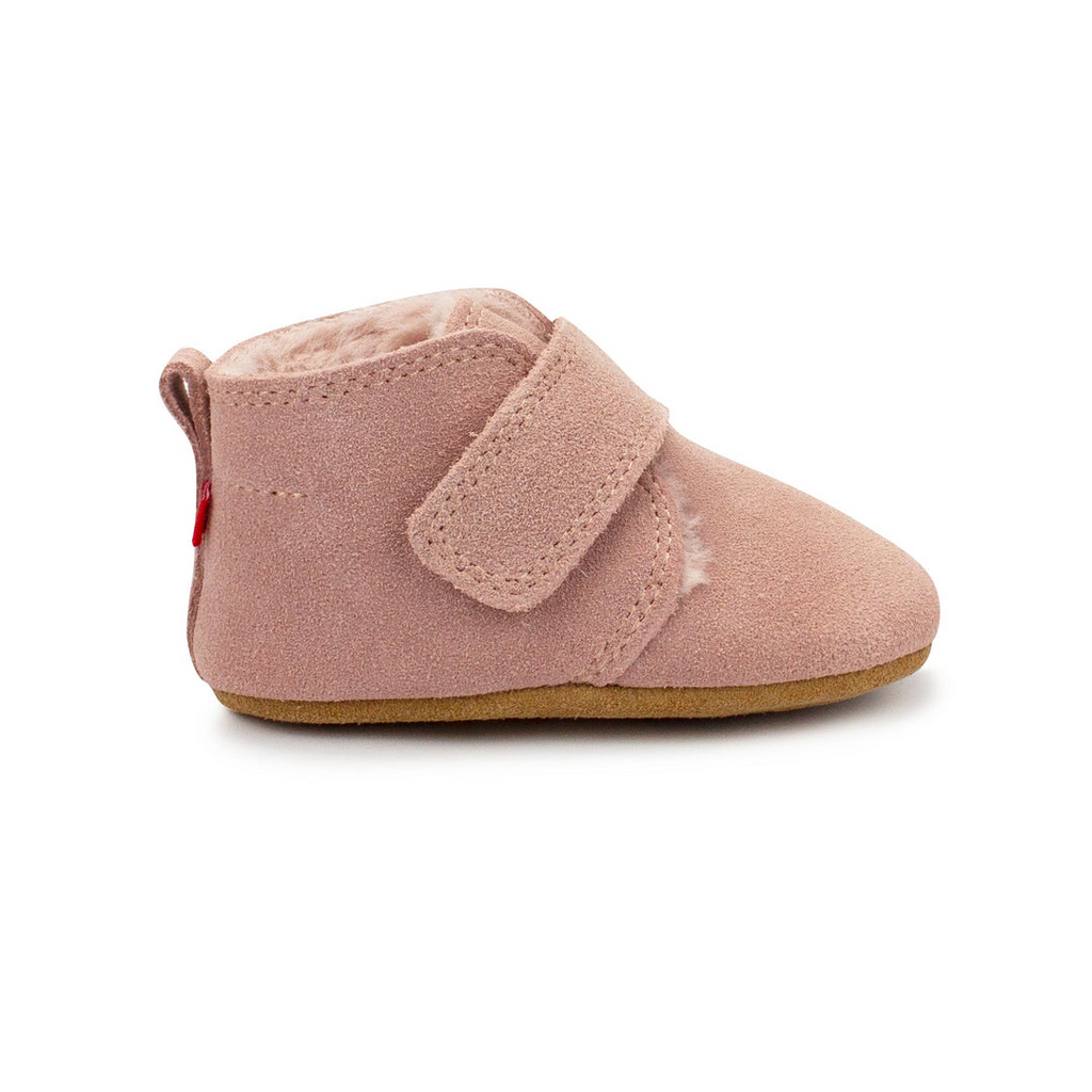 Zutano Fur-Lined Leather Baby Shoe ~ Pink