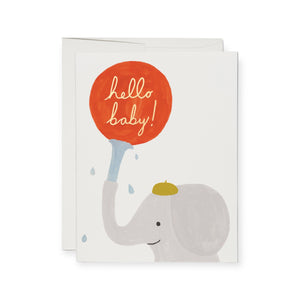 Red Cap Cards Little Elephant Hello Baby! Card