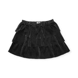 MIA New York Metallic Plisse Puff Sleeve Top & Skirt Set 7-12 ~ Black