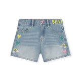 Billieblush Embroidered Denim Shorts 7-12