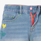 Billieblush Embroidered Denim Shorts 7-12