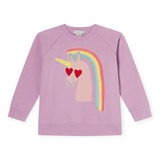 Stella McCartney Girls Heart Unicorn Sweatshirt ~ Purple