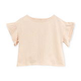 Play Up Girls Flutter Sleeve Tee & Check Shorts Set ~ Pale Pink/Golden