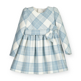 Mayoral Girls Plaid Dress w/ Bow ~ Bluebell