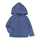 Mayoral Girls Knit Zip Hoodie ~ Blue