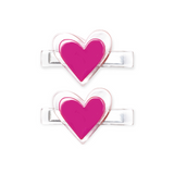 Lilies & Roses Agatha Heart Clips ~ Pink