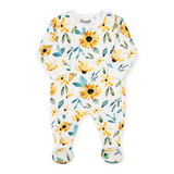 Coccoli Printed Zip Footie ~ Sunflowers