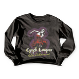 Rowdy Sprout Cyndi Lauper Not Quite Crop l/s Tee ~ Jet Black