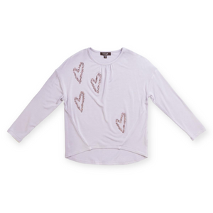 Imoga Bobby Embellished Jersey Hearts Tunic & Leggings Set ~ Lavender