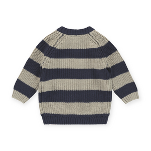 Babyface Baby Knit Sweater ~ Dark Royal Stripe