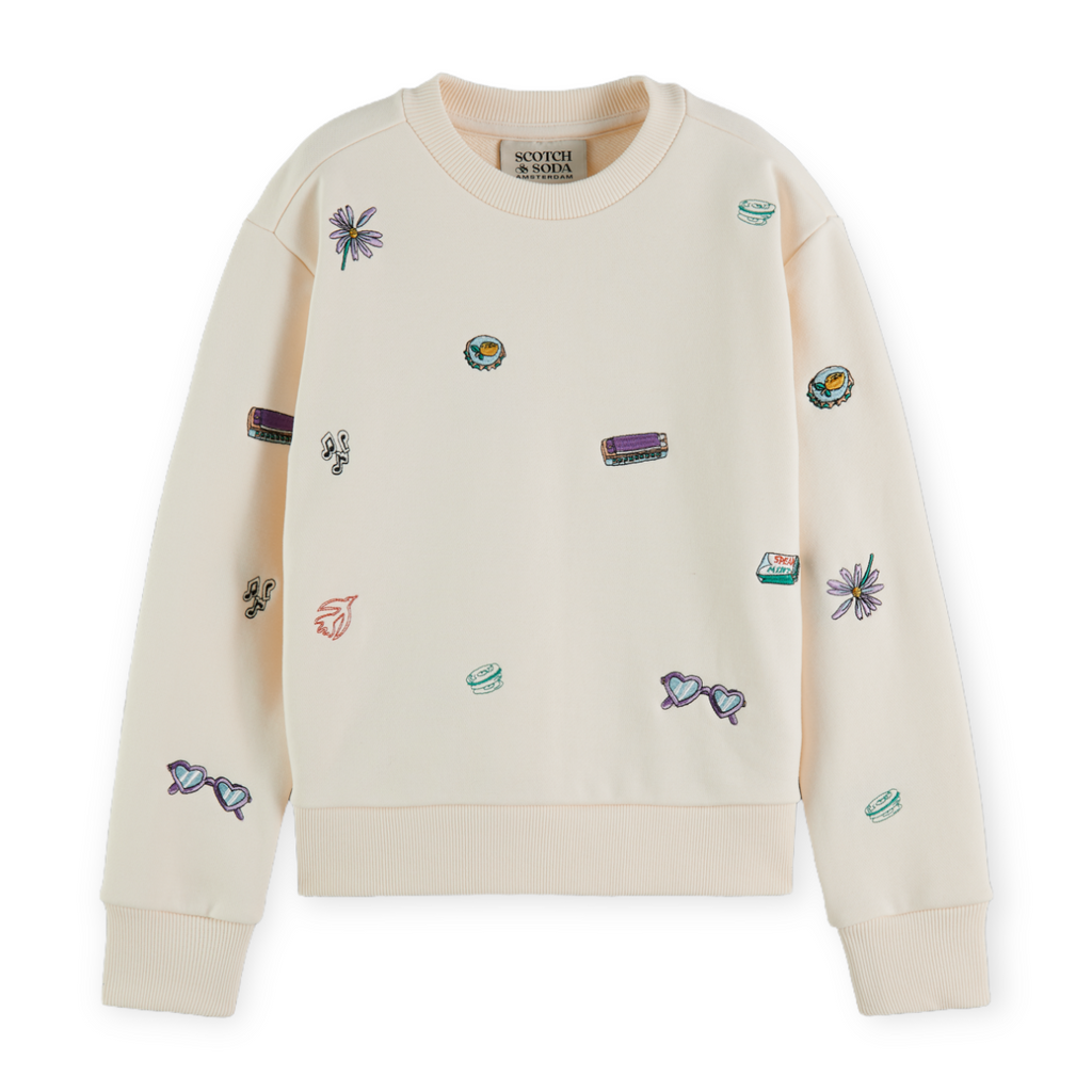 Scotch and soda embroidered sweatshirt on sale
