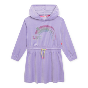 Billieblush Velvet Hooded Dress w/ Drawstring Waist ~ Lilac