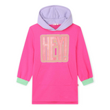 Billieblush Hey! Hooded Sweatshirt Dress ~ Pink