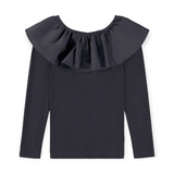 Molo Renate l/s Ruffle Top ~ Purple Black