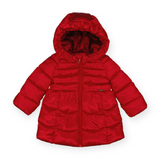 Mayoral Baby Girl Long Hooded Puffer Coat ~ Red