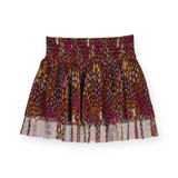 Mayoral Girls Knit Sweater & Printed Pleated Tulle Skirt Set ~ Mustard/Blackberry