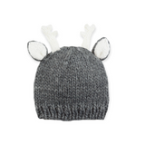 The Blueberry Hill Hartley Deer Knit Baby Hat ~ Grey