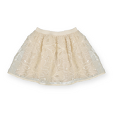 Mayoral Girls Embroidered Knit Sweater & Sequin Tulle Skirt Set ~ Cream