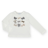 Mayoral Girls l/s Bows T-Shirt ~ Natural