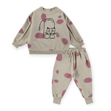 Babyclic Printed Sweatshirt & Sweatpants Set ~ Paint/Grape