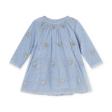 Stella McCartney Baby Girl Glittery Hearts Tulle Dress ~ Blue