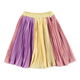 Molo Ranva Sequin Patch Tee & Bess Colorblock Pleated Skirt 7-12 ~ Little Heart/Pale Sun