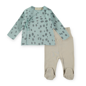 Babyclic Printed Kimono Top & Pants Set ~ Mint