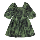 Molo Cherisa Puff Sleeve Dress ~ Moss Tie Dye