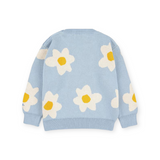 Bobo Choses Baby Knit Sweater ~ Big Flower/Light Blue