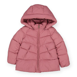 Mayoral Girls Basic Chevron Hooded Puffer Jacket ~ Orchid