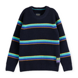 Scotch & Soda Boys Chenille Knit Pullover ~ Colorful Stripe