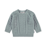 Molo Baby Bjork Cable Knit Sweater & Sedge Pants Set ~ Calm Green