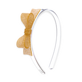 Lilies & Roses Bow Tie Headband ~ Gold
