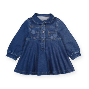 Mayoral Baby Girl Knit Denim Dress ~ Medium Wash