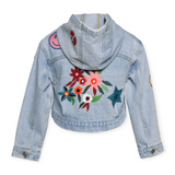 Hannah Banana Vintage Wash Denim Jacket w/ Patches ~ Stonewashed