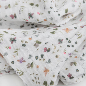 Little Unicorn Cotton Muslin Swaddle ~ Garden Bees