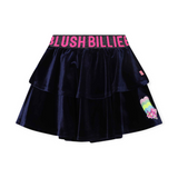 Billieblush Velvet Hoodie w/ Sequin Heart & Flouncy Skirt Set ~ Navy