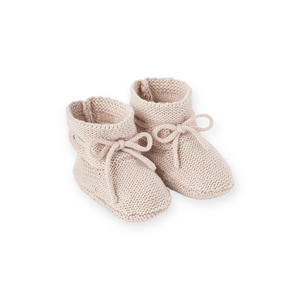 Elegant Baby Garter Knit Booties ~ Taupe