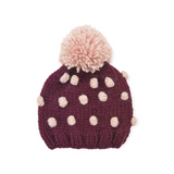 The Blueberry Hill Popcorn Knit Baby Hat ~ Pomegranate/Pink