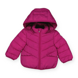 Mayoral Baby Girl Hooded Chevron Soft Puffer Coat ~ Magenta