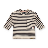 Babyface Baby l/s Ribbed T-Shirt w/ Pocket ~ Latte Stripe