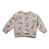 Petite Hailey Printed Sweatshirt ~ Strawberries/White