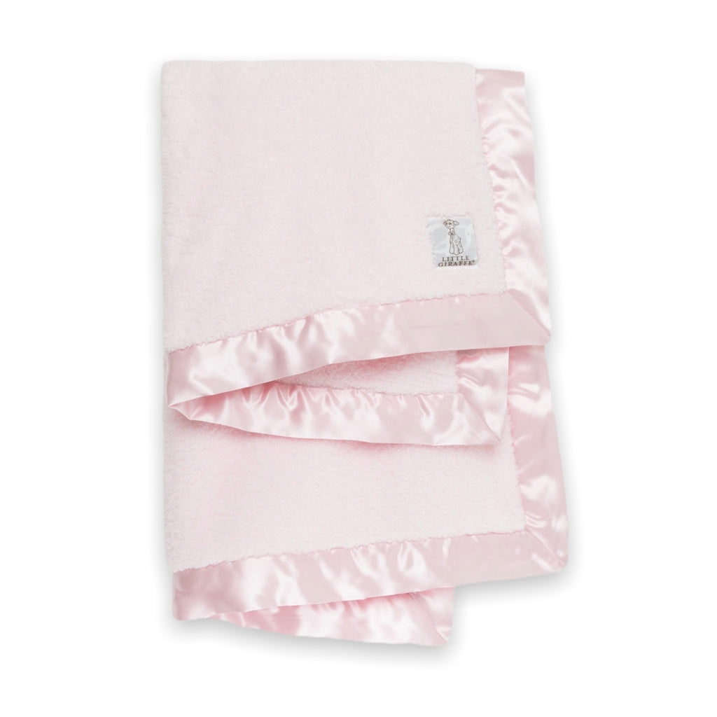Little Giraffe Chenille Blanket ~ Pink