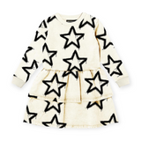 Rock Your Kid Printed Tiered Dress ~ Ivory/Stars
