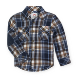 Appaman Boys Flannel Shirt ~ Navy/Brown Plaid
