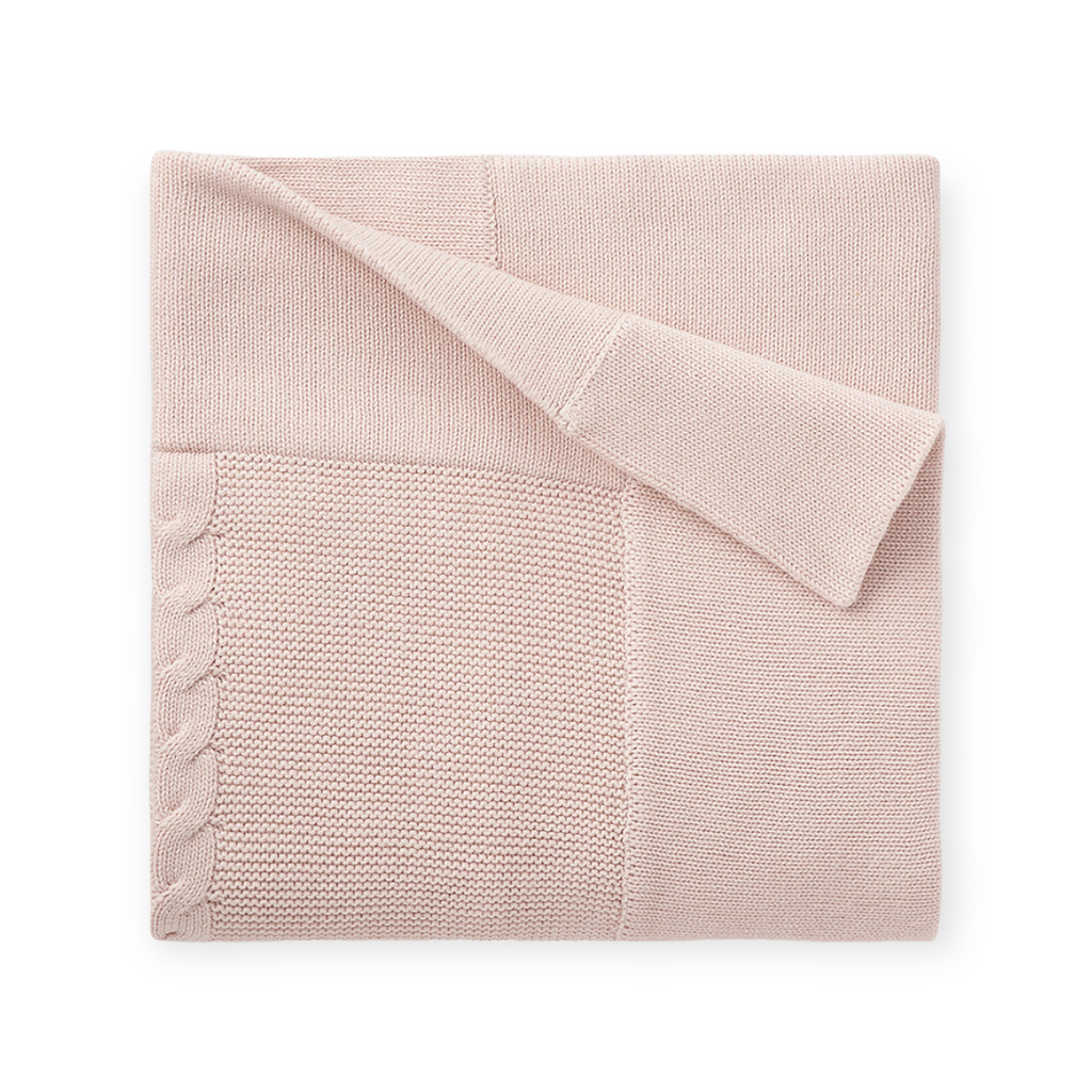 Elegant Baby Garter Knit Blanket ~ Pink