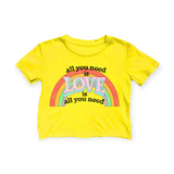 Rowdy Sprout Baby All You Need is Love Not Quite Crop s/s Tee ~ Sunrise
