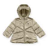 Mayoral Baby Girl Shiny Hooded Puffer Coat ~ Sepia