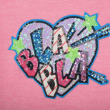 Billieblush Knit Sweater w/ Sequin Patch ~ Pink